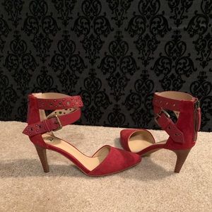 Joe’s Red Suede Pump